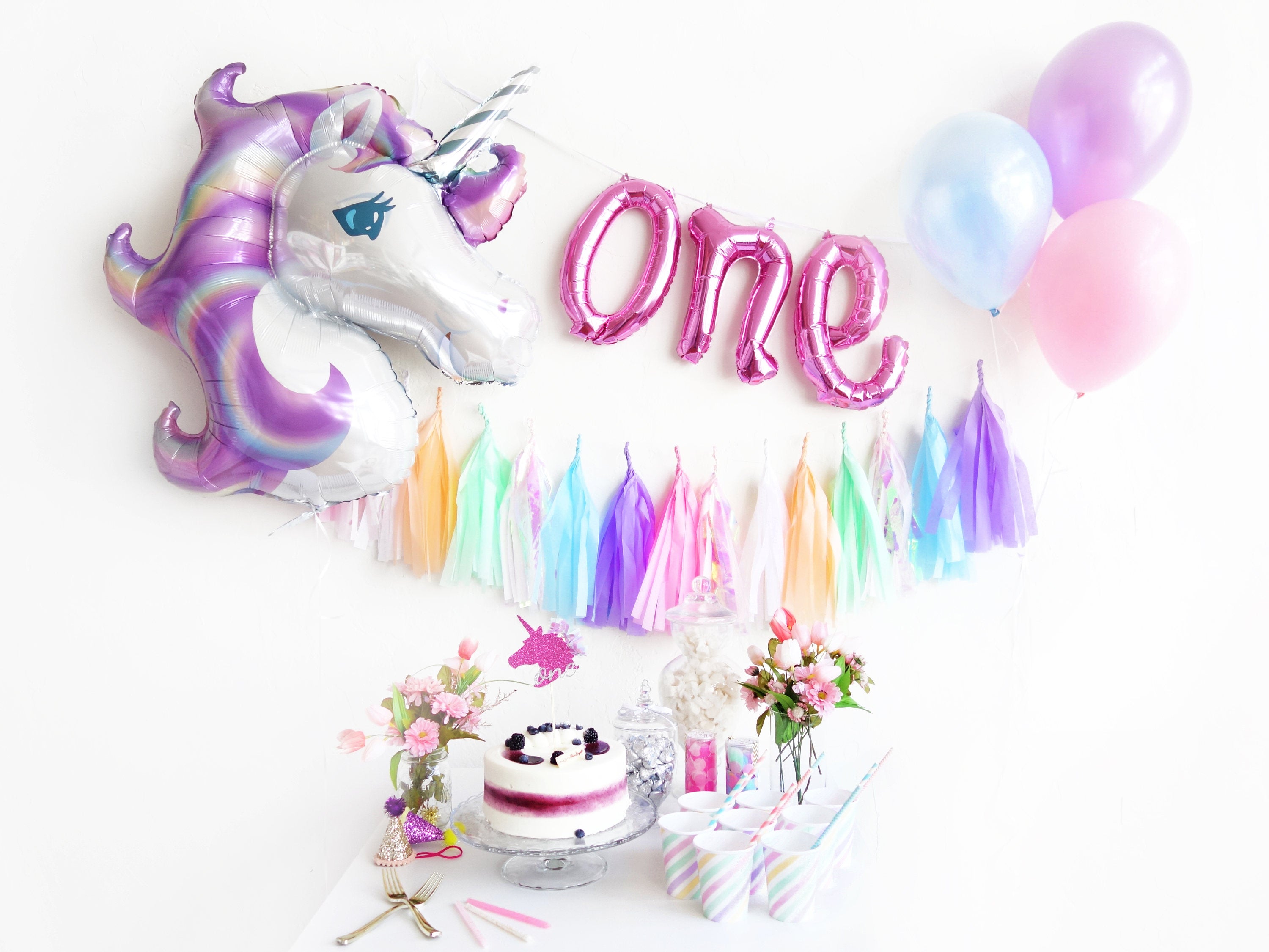 Happy Doodle Pastel Rainbow Party - Pretty My Party