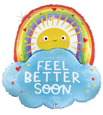 Feel Better Soon Rainbow Sun Balloon