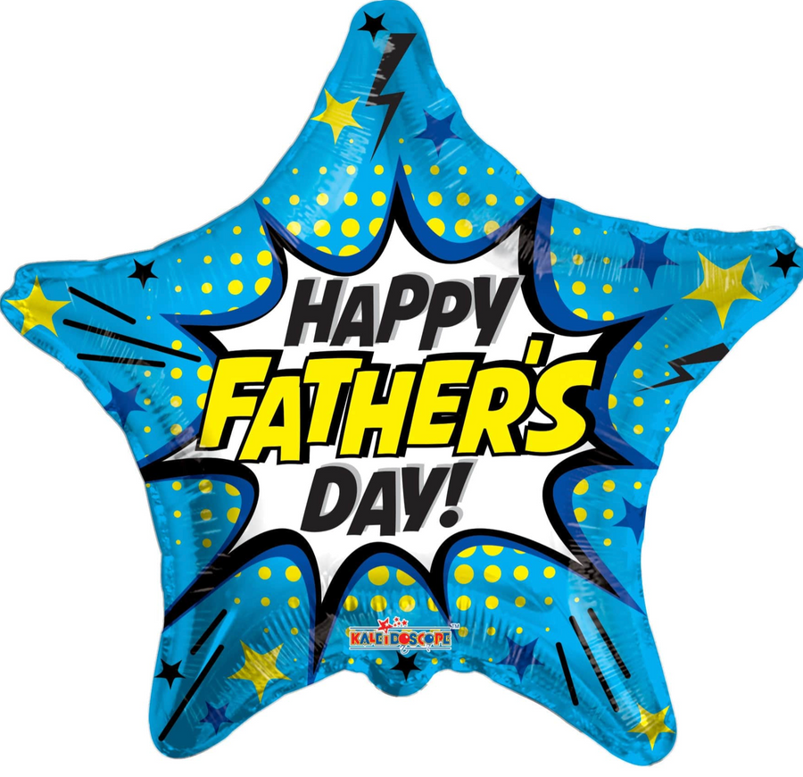 Blue Star Burst Father's Day Small Balloon