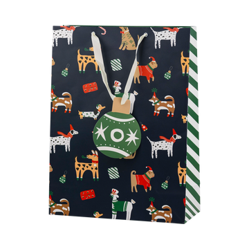 Christmas Dogs Large Gift Bag