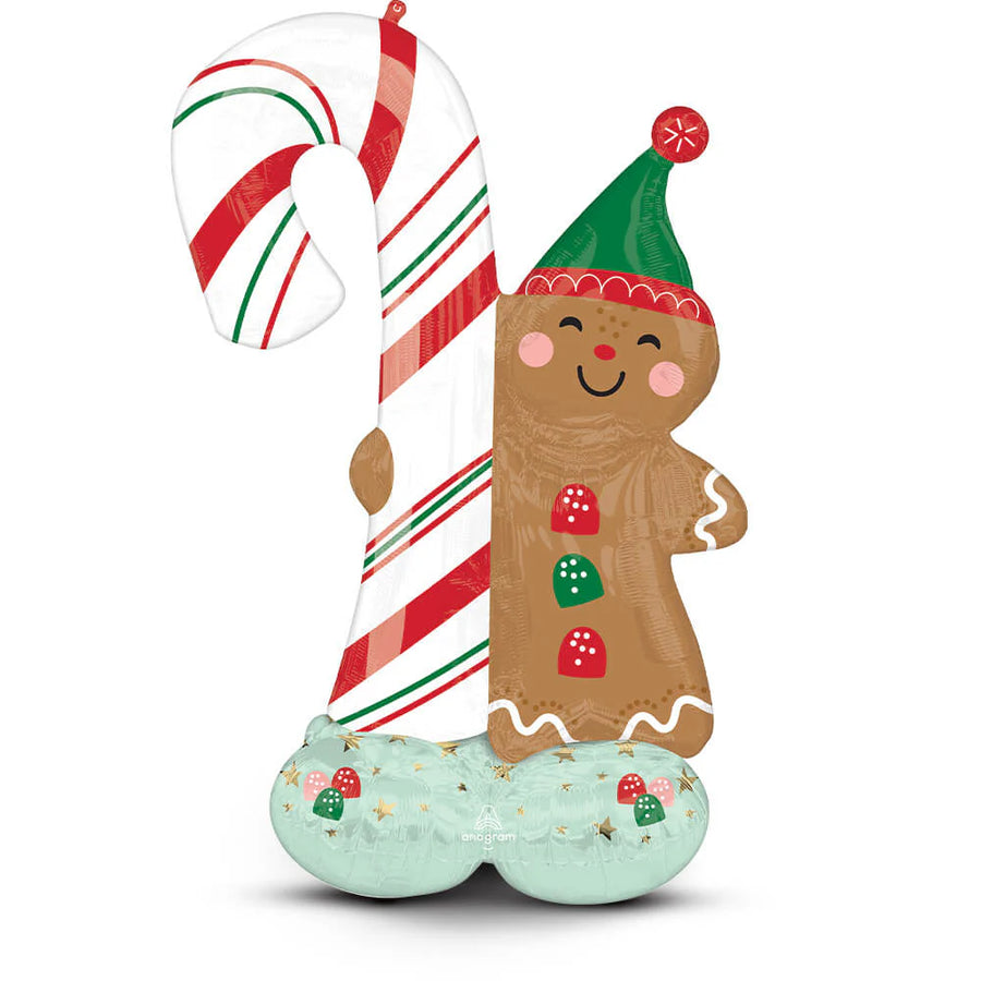 Gingerbread Man and Candy Cane Balloon (Airfilled)