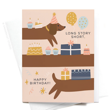 Long Story Short Dog Birthday Card