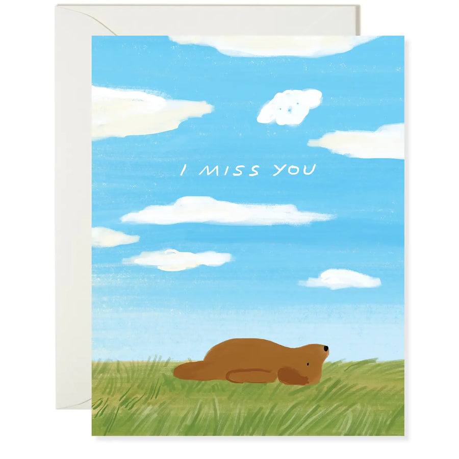 Miss You Cloud and Dog Card