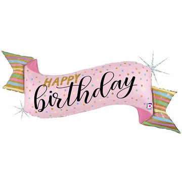 Pastel Happy Birthday Banner Balloon