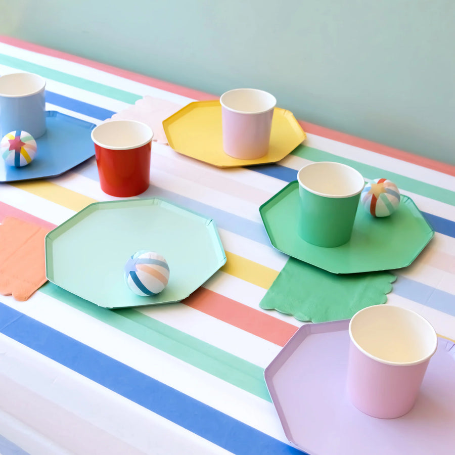 Rainbow Striped Paper Tablecloth