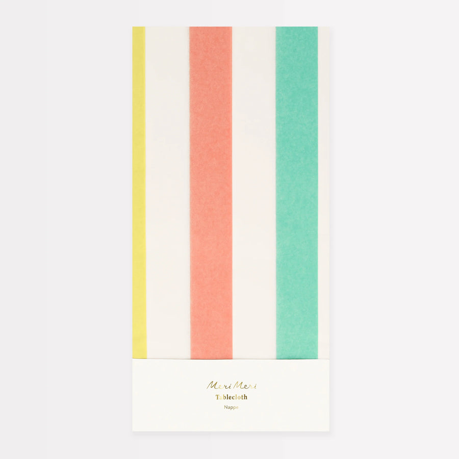 Rainbow Striped Paper Tablecloth