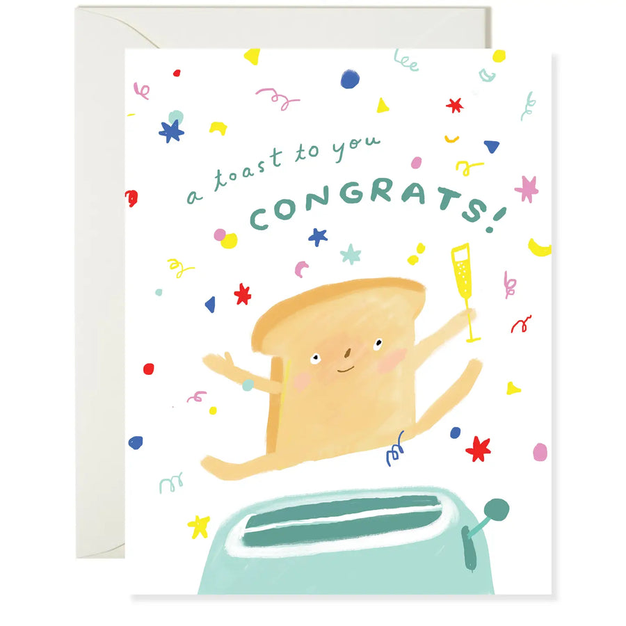 Jumping Toast Congrats Card