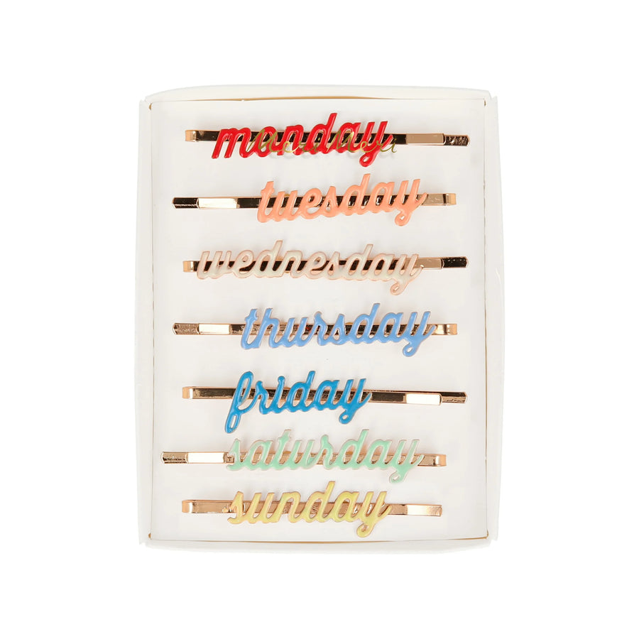 Week Day Enamel Hair Slides