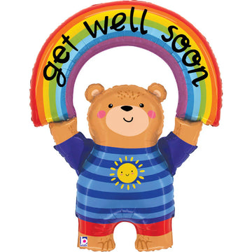 Get Well Rainbow Bear Balloon