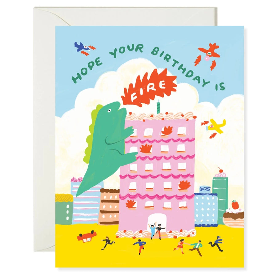 Godzilla Fire Birthday Card