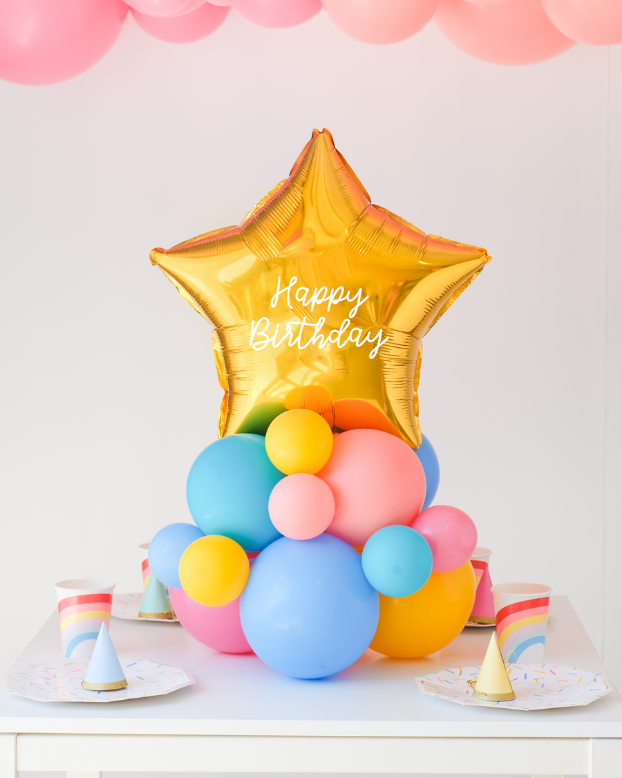 Rainbow Funfetti Balloon Centerpiece