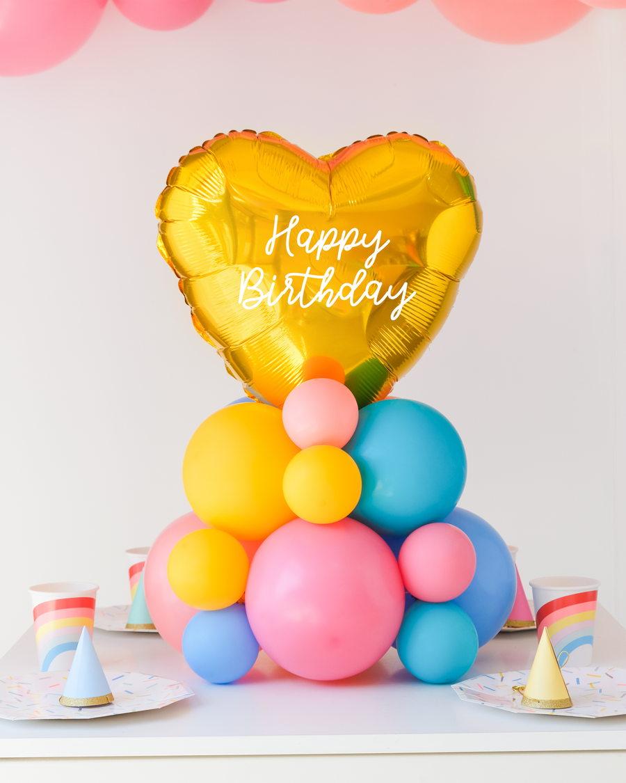 Rainbow Funfetti Balloon Centerpiece