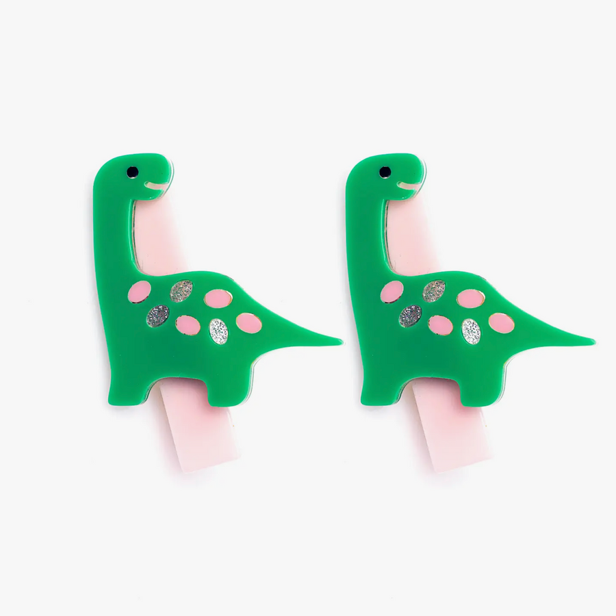 Preciousaurus Green Alligator Hair Clips