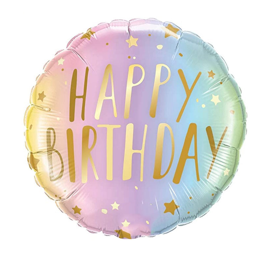 Happy Birthday 18 Rainbow Ombre Balloon